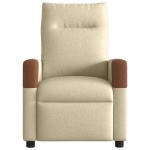 vidaXL Fotoliu rabatabil electric, crem, material textil