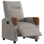 vidaXL Fotoliu rabatabil electric, gri taupe, material textil