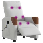 vidaXL Scaun reclinabil electric pentru masaj Cloud Grey Fabric