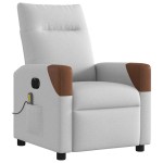vidaXL Scaun reclinabil electric pentru masaj Cloud Grey Fabric