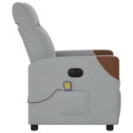 vidaXL Fotoliu electric de masaj rabatabil, gri deschis, microfibră