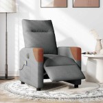 vidaXL Fotoliu electric de masaj rabatabil, gri închis, textil