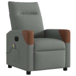 vidaXL Fotoliu electric de masaj rabatabil, gri închis, textil