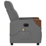 vidaXL Fotoliu electric de masaj rabatabil, gri închis, textil