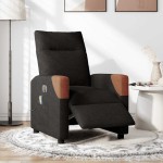 vidaXL Fotoliu electric de masaj rabatabil, negru, textil vidaXL Fotoliu electric de masaj rabatabil, negru, textil