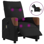 vidaXL Fotoliu electric de masaj rabatabil, negru, textil vidaXL Fotoliu electric de masaj rabatabil, negru, textil