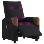 vidaXL Fotoliu electric de masaj rabatabil, negru, textil vidaXL Fotoliu electric de masaj rabatabil, negru, textil
