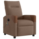 vidaXL Fotoliu electric de masaj rabatabil, maro, textil