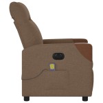 vidaXL Fotoliu electric de masaj rabatabil, maro, textil