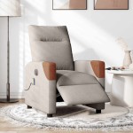 vidaXL Fotoliu electric de masaj rabatabil, gri taupe, textil