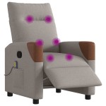 vidaXL Fotoliu electric de masaj rabatabil, gri taupe, textil