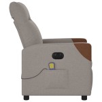 vidaXL Fotoliu electric de masaj rabatabil, gri taupe, textil