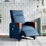 vidaXL Fotoliu de masaj rabatabil, albastru, textil vidaXL Fotoliu de masaj rabatabil, albastru, textil