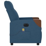 vidaXL Fotoliu de masaj rabatabil, albastru, textil vidaXL Fotoliu de masaj rabatabil, albastru, textil