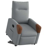 vidaXL Fotoliu rabatabil cu ridicare, gri deschis, material textil