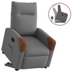 vidaXL Fotoliu rabatabil cu ridicare pe verticală, gri închis, textil vidaXL Fotoliu rabatabil cu ridicare pe verticală, gri închis, textil