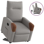 vidaXL Fotoliu rabatabil cu ridicare pe verticală, gri taupe, textil vidaXL Fotoliu rabatabil cu ridicare pe verticală, gri taupe, textil