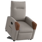 vidaXL Fotoliu rabatabil cu ridicare pe verticală, gri taupe, textil vidaXL Fotoliu rabatabil cu ridicare pe verticală, gri taupe, textil