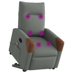 vidaXL Fotoliu de masaj rabatabil cu ridicare, gri închis, textil