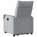 vidaXL Fotoliu electric rabatabil cu ridicare, gri deschis, textil