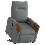 vidaXL Fotoliu electric rabatabil cu ridicare, gri închis, textil