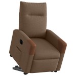 vidaXL Fotoliu electric rabatabil cu ridicare, maro, textil