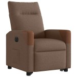 vidaXL Fotoliu electric rabatabil cu ridicare, maro, textil