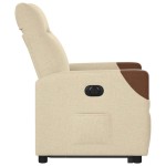 vidaXL Fotoliu electric rabatabil cu ridicare, crem, textil
