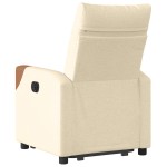 vidaXL Fotoliu electric rabatabil cu ridicare, crem, textil