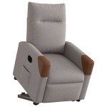 vidaXL Fotoliu electric rabatabil cu ridicare, gri taupe, textil