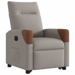 vidaXL Fotoliu electric rabatabil cu ridicare, gri taupe, textil