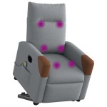 vidaXL Fotoliu electric masaj rabatabil cu ridicare, gri închis textil