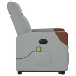 vidaXL Fotoliu electric masaj rabatabil cu ridicare, gri închis textil