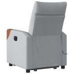vidaXL Fotoliu electric masaj rabatabil cu ridicare, gri închis textil