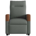 vidaXL Fotoliu electric masaj rabatabil cu ridicare, gri închis textil