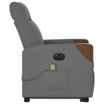 vidaXL Fotoliu electric masaj rabatabil cu ridicare, gri închis textil