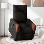 vidaXL Fotoliu electric de masaj rabatabil cu ridicare, negru, textil