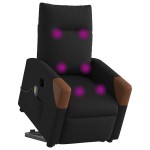 vidaXL Fotoliu electric de masaj rabatabil cu ridicare, negru, textil