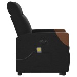 vidaXL Fotoliu electric de masaj rabatabil cu ridicare, negru, textil