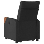 vidaXL Fotoliu electric de masaj rabatabil cu ridicare, negru, textil