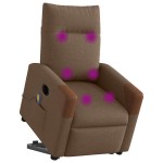 vidaXL Fotoliu electric de masaj rabatabil cu ridicare, maro, textil