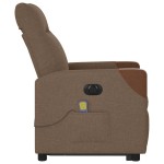 vidaXL Fotoliu electric de masaj rabatabil cu ridicare, maro, textil