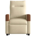 vidaXL Fotoliu electric de masaj rabatabil cu ridicare, crem, textil vidaXL Fotoliu electric de masaj rabatabil cu ridicare, crem, textil