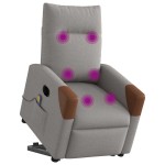 vidaXL Fotoliu electric masaj rabatabil cu ridicare, gri taupe, textil