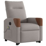 vidaXL Fotoliu electric masaj rabatabil cu ridicare, gri taupe, textil
