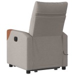 vidaXL Fotoliu electric masaj rabatabil cu ridicare, gri taupe, textil