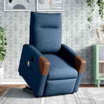 vidaXL Fotoliu electric masaj rabatabil cu ridicare, albastru, textil