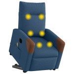 vidaXL Fotoliu electric masaj rabatabil cu ridicare, albastru, textil