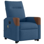 vidaXL Fotoliu electric masaj rabatabil cu ridicare, albastru, textil