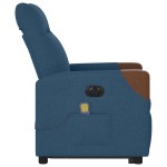 vidaXL Fotoliu electric masaj rabatabil cu ridicare, albastru, textil